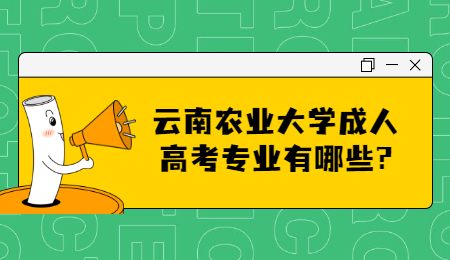 云南農業大學成人高考專業有哪些?