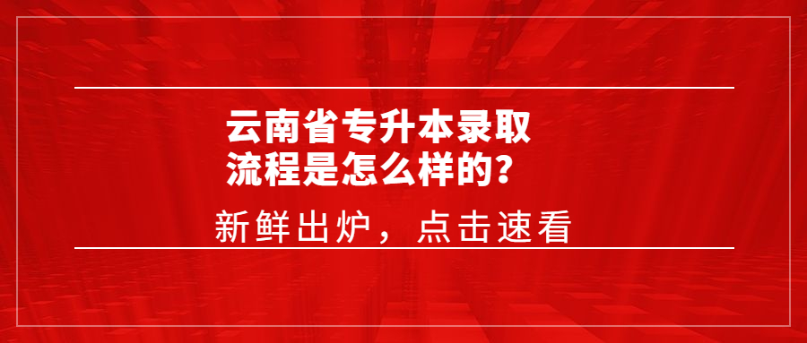 云南省專升本錄取流程是怎么樣的？