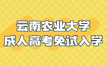 2024年云南農業大學成人高考那些人可以免試入學？